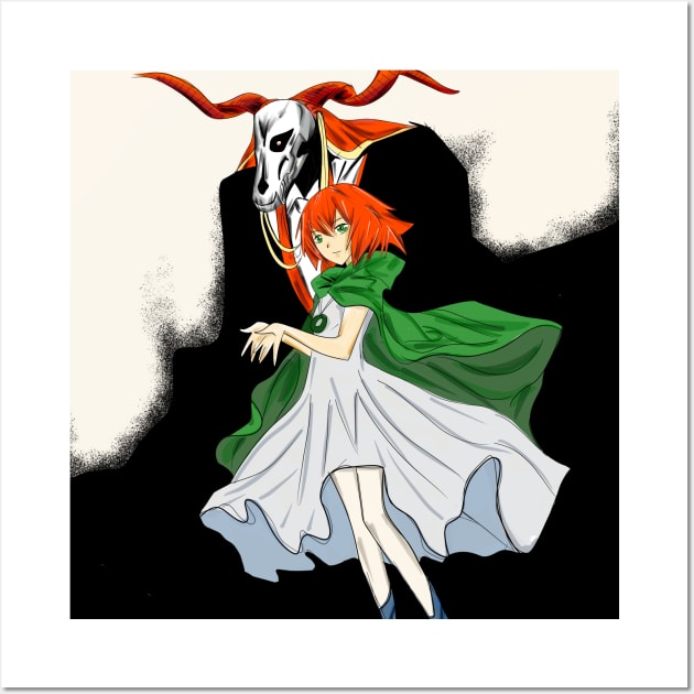 Chise & elias, the bride and the broom Wall Art by jorge_lebeau